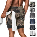 Shorts de Treino 2 em 1 com Bolso para Toalha