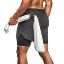 Shorts de Treino 2 em 1 com Bolso para Toalha