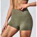 Shorts Femininos de Cintura Alta para Yoga