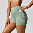Shorts Femininos de Yoga com Bolso