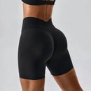 Shorts Femininos Franzidos com Cintura em V