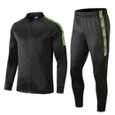 Fato de Treino de Futebol com Fecho – Preto e Verde-lima