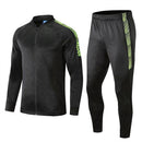 Fato de Treino de Futebol com Fecho – Preto e Verde-lima